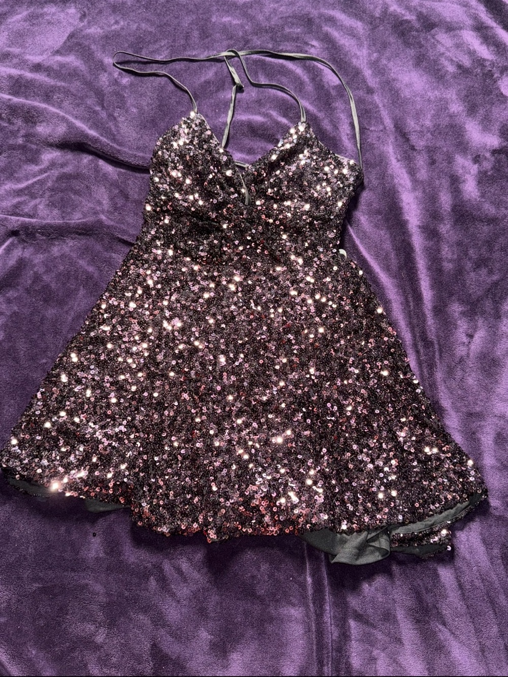 Lulu's Purple Sequin Mini Cami Dress